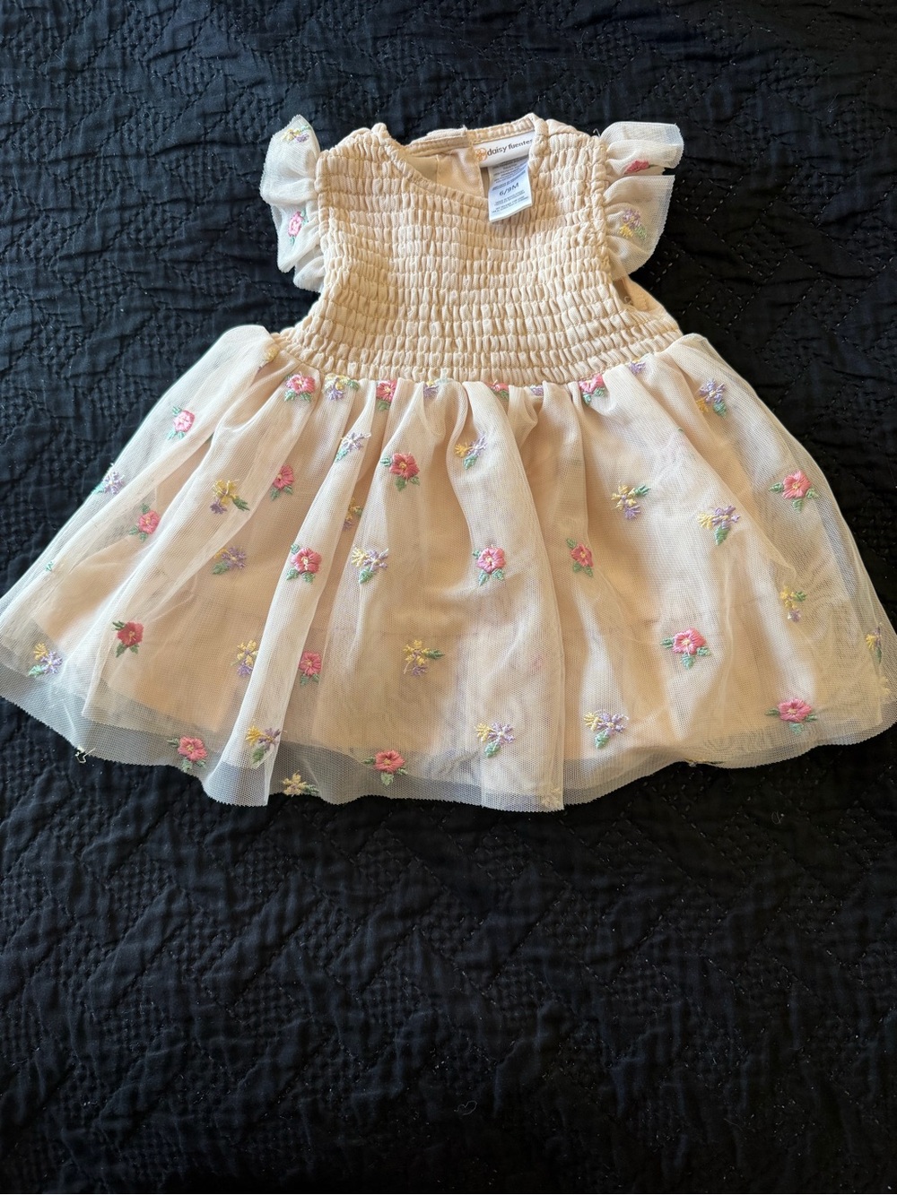 Daisy Fuentes Embroidered Tulle Floral Dress 6-9 Months